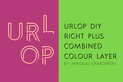 URLOP DIY Right Plus Combined, a Font by FONT-Bud (Thumbnail 1 of 15)