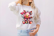 Quirky Valentine Pig Clipart Bundle, an Illustration by SVGArt (Thumbnail 6 of 7)