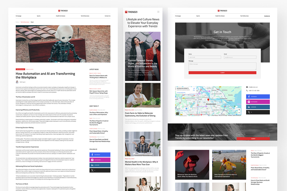 Trendzi - Newspaper Magazine Framer, a Websites & App Template by peterdraw (Photo 3 of 5)