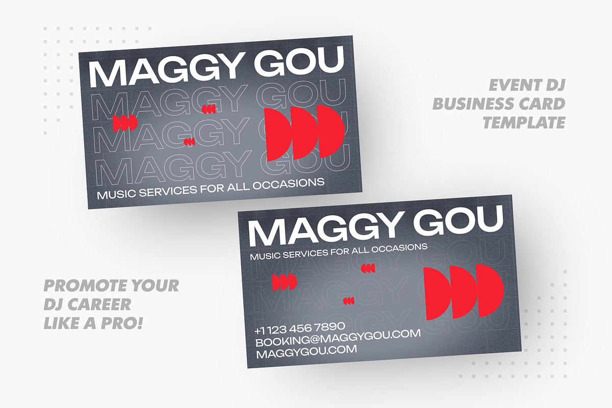 Event DJ Business Card Template, a Business Card Template by vinyljunkie (Photo 1 of 3)