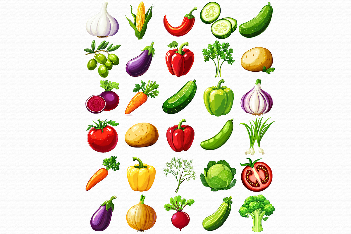 Vegetables Graphic Clipart, an Illustration by Libby Wishes (Photo 6 of 7)