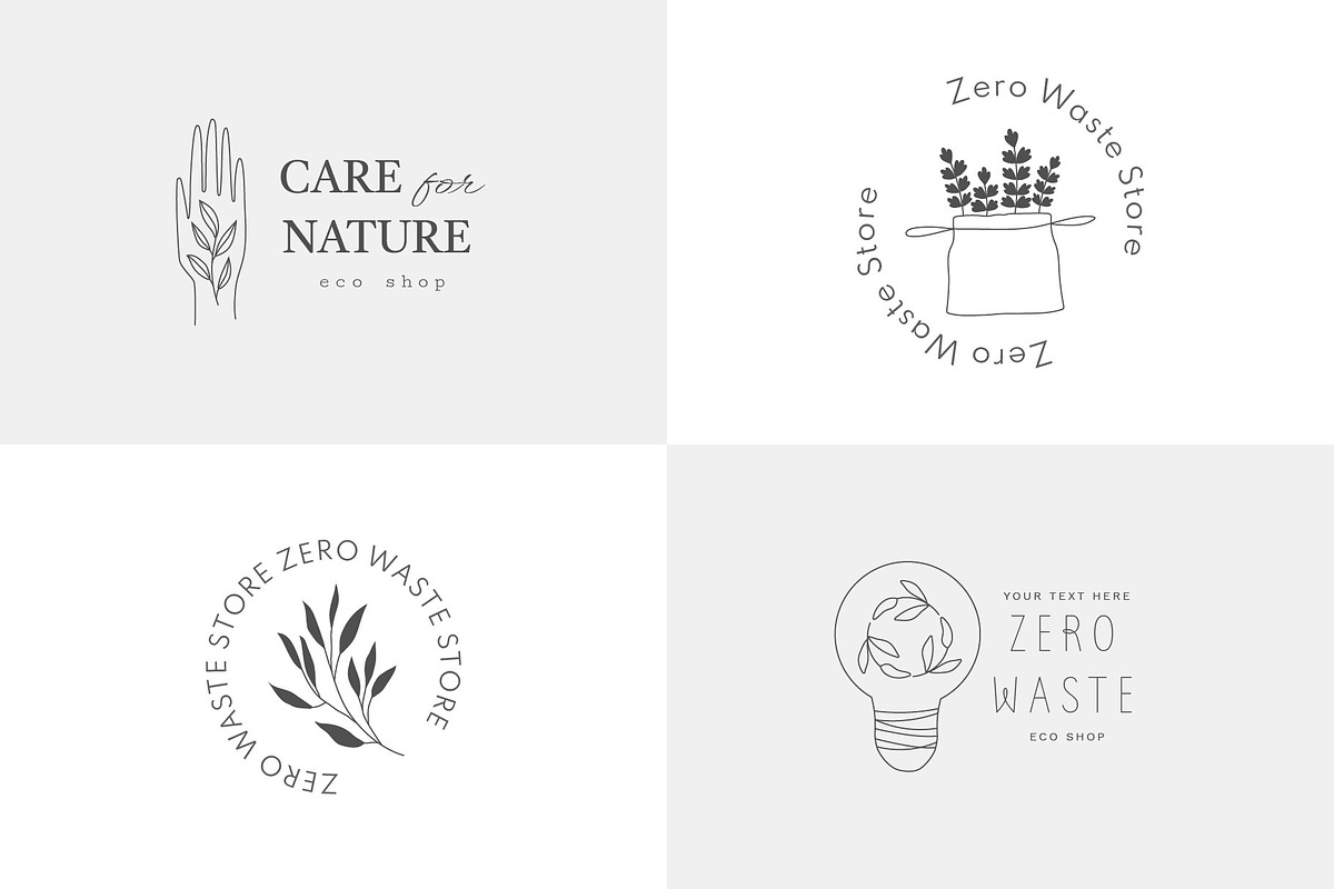 Eco Logo Templates - Zero Waste, a Branding & Logo Template by Katya_lu (Photo 2 of 11)