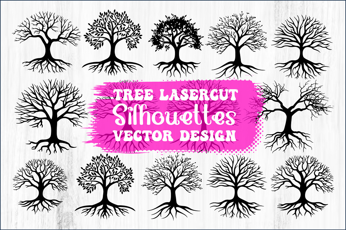 Laser Cut Tree Silhouettes Bundle, an Object Graphic by BIPLOB EXPERT (Photo 1 of 11)
