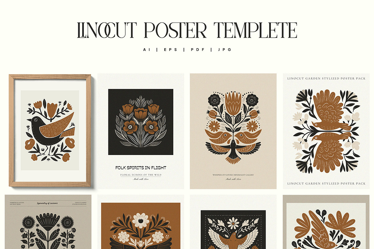 Linocut Garden | Poster Builder, an Object Graphic by KetteCreate (Photo 7 of 20)