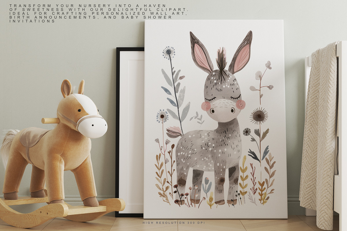watercolor farm animal clipart set, an Animal Illustration by Pink Studio Art (Photo 11 of 13)