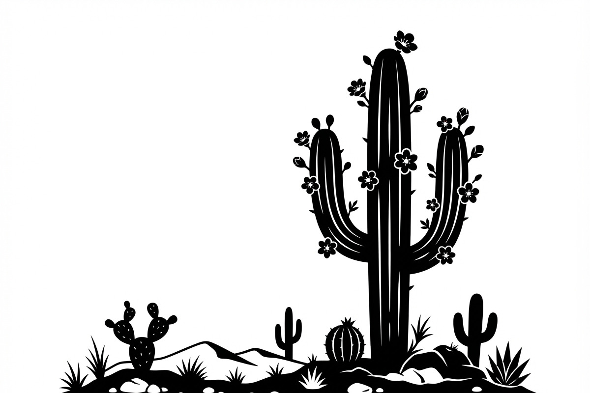 60 Desert Cactus Floral Silhouette, a Seasonal Illustration by Amazin_art (Photo 31 of 35)