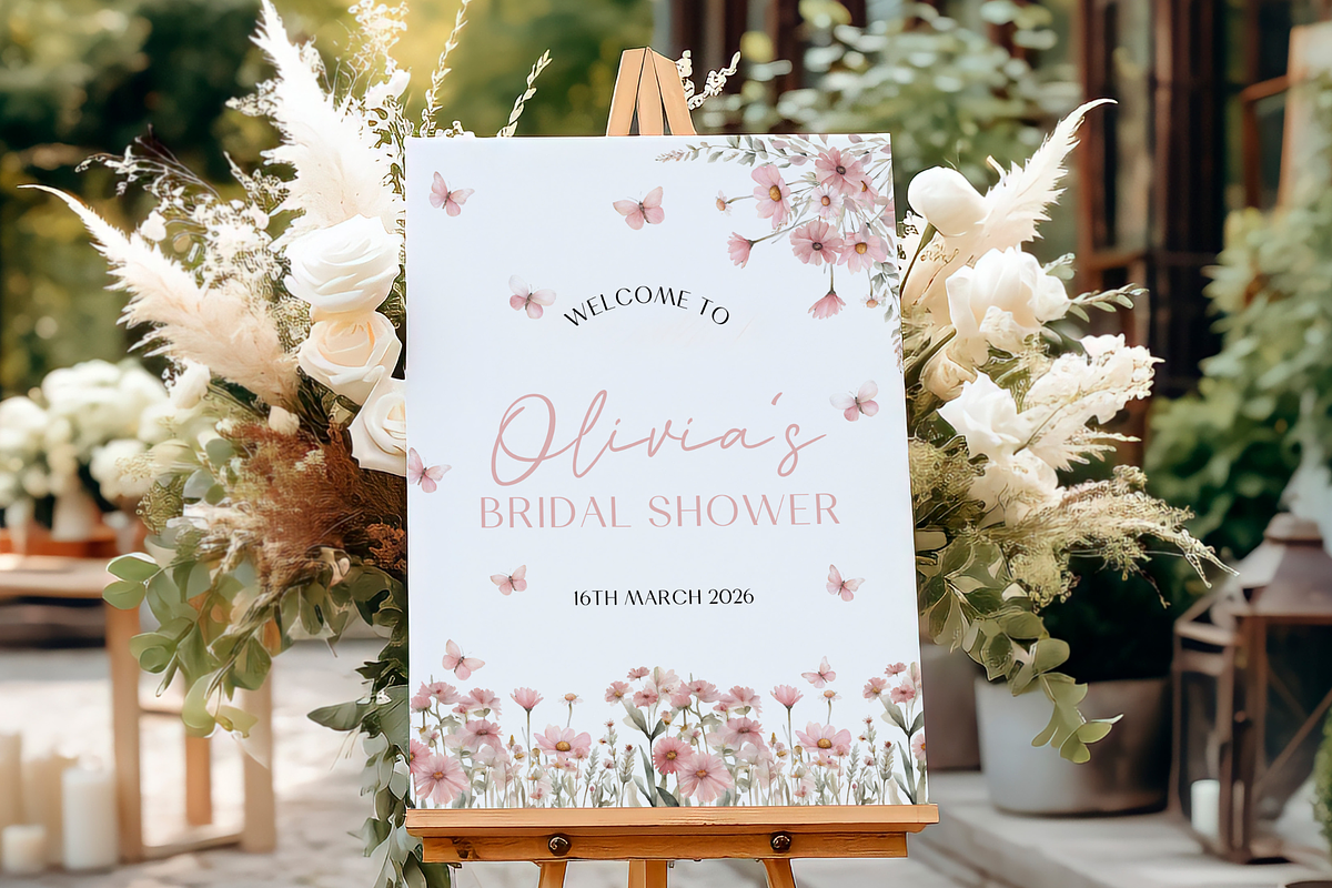Butterfly Bridal Welcome Sign, an Invitation Template by Digital_Mind (Photo 6 of 6)