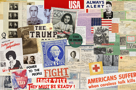Vintage Wars/Political Ephemera, an Object Graphic by Lilithcollageart