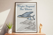 Flying Fish Vector Illustration, an Animal Illustration by Kusumaillustration (Thumbnail 5 of 6)