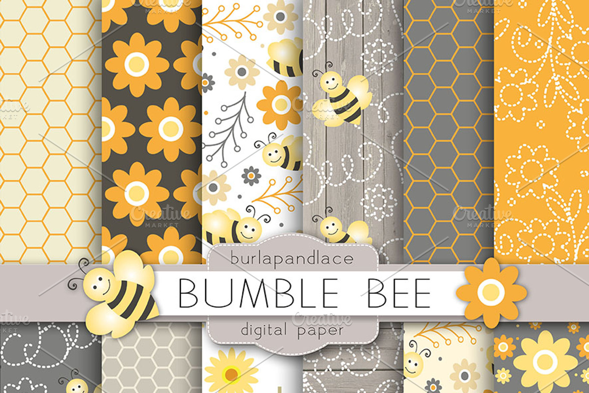 Bumble Bee digital paper