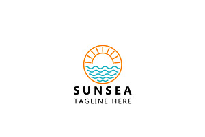 Minimalist Sunset Sun Sea Logo, a Branding & Logo Template by AlvinStd