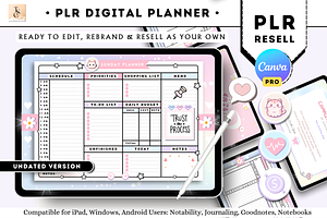 PLR Resell Pastel Digital Planner