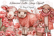 Whimsical Easter Sheep Clipart, an Illustration by designcity5 (Thumbnail 1 of 5)