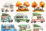 Watercolor Food Truck Clipart Bundle, a Transportation Illustration by Design Scotch (Thumbnail 4 of 9)