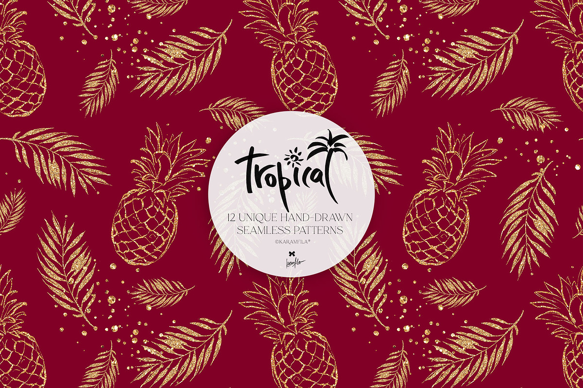 Hawaii Tropical Seamless Patterns, a Pattern Graphic by KaramfilaS (Photo 10 of 17)