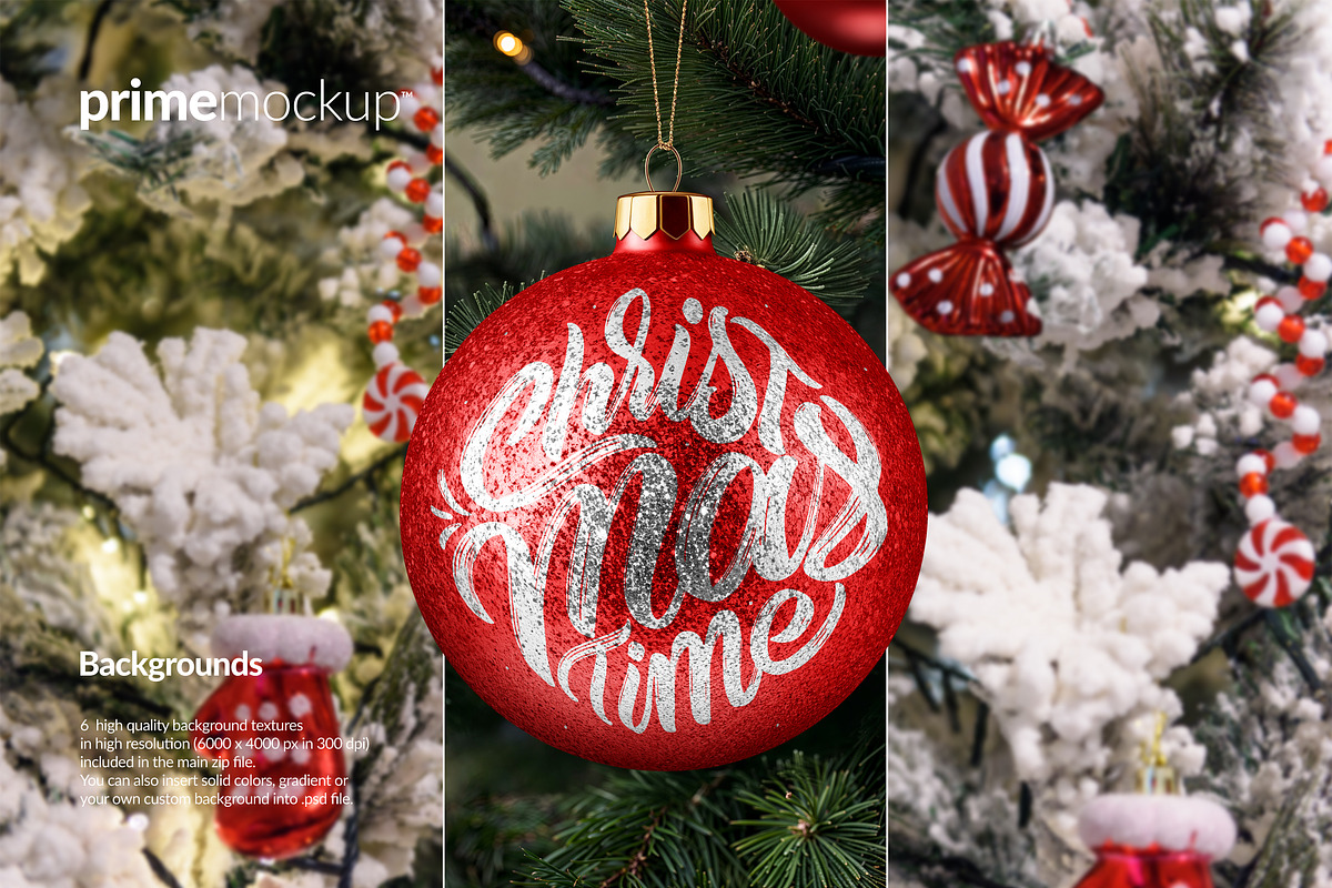 Christmas Ball/Ornament Mockup Scene, a Product Mockup by PrimeMockup (Photo 8 of 10)