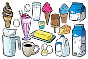 Dairy Foods Vector Pack, a Food Illustration by Vectory by BSC (Thumbnail 2 of 3)