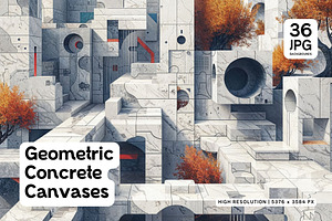 36 Geometric Concrete Canvases