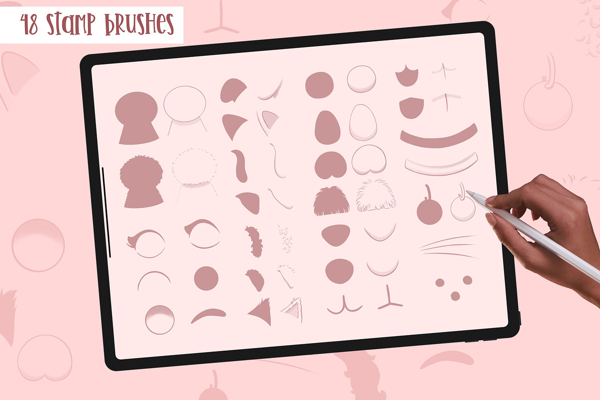 Pets Character Procreate Brushes, a Brush Add-On by Brushed Rose (Photo 4 of 4)