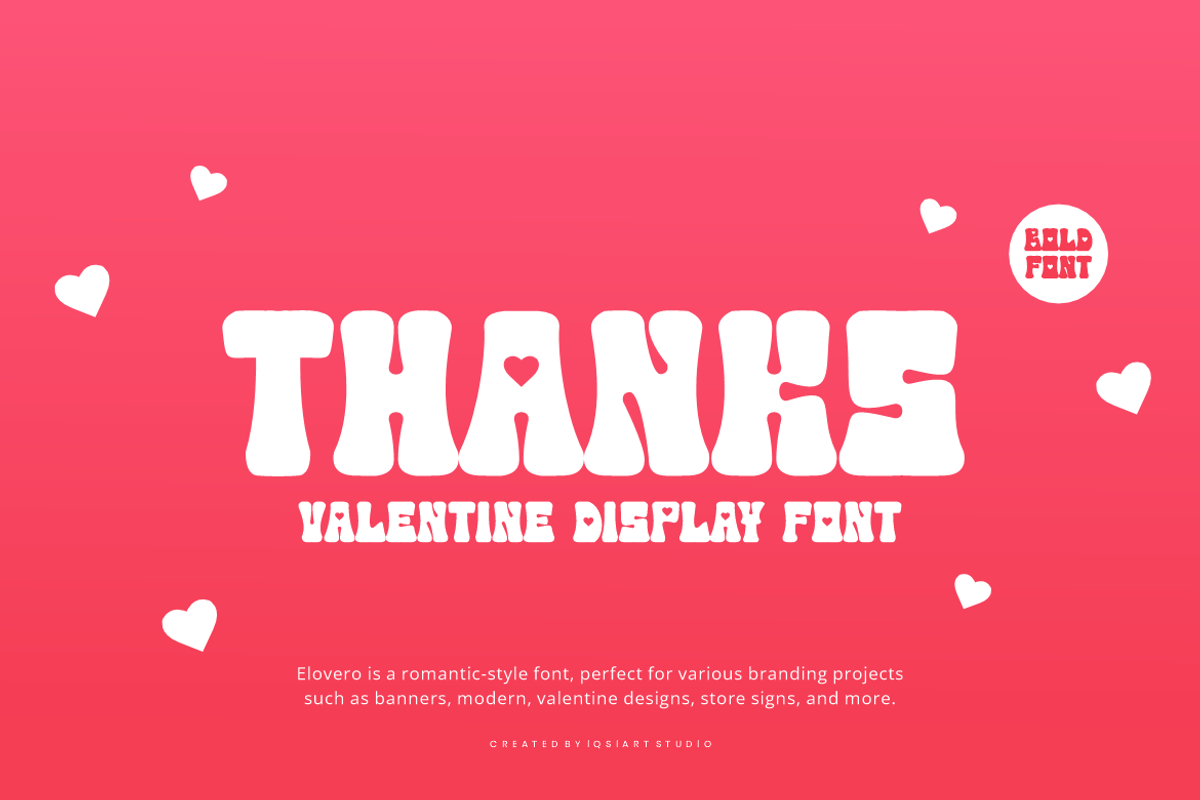 Elovero - Valentine's Font, a Sans Serif Font by Iqsiart Studio (Photo 7 of 7)