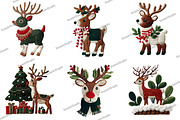 Christmas Reindeer Clipart, an Illustration by DreamArtGraphic (Thumbnail 3 of 4)