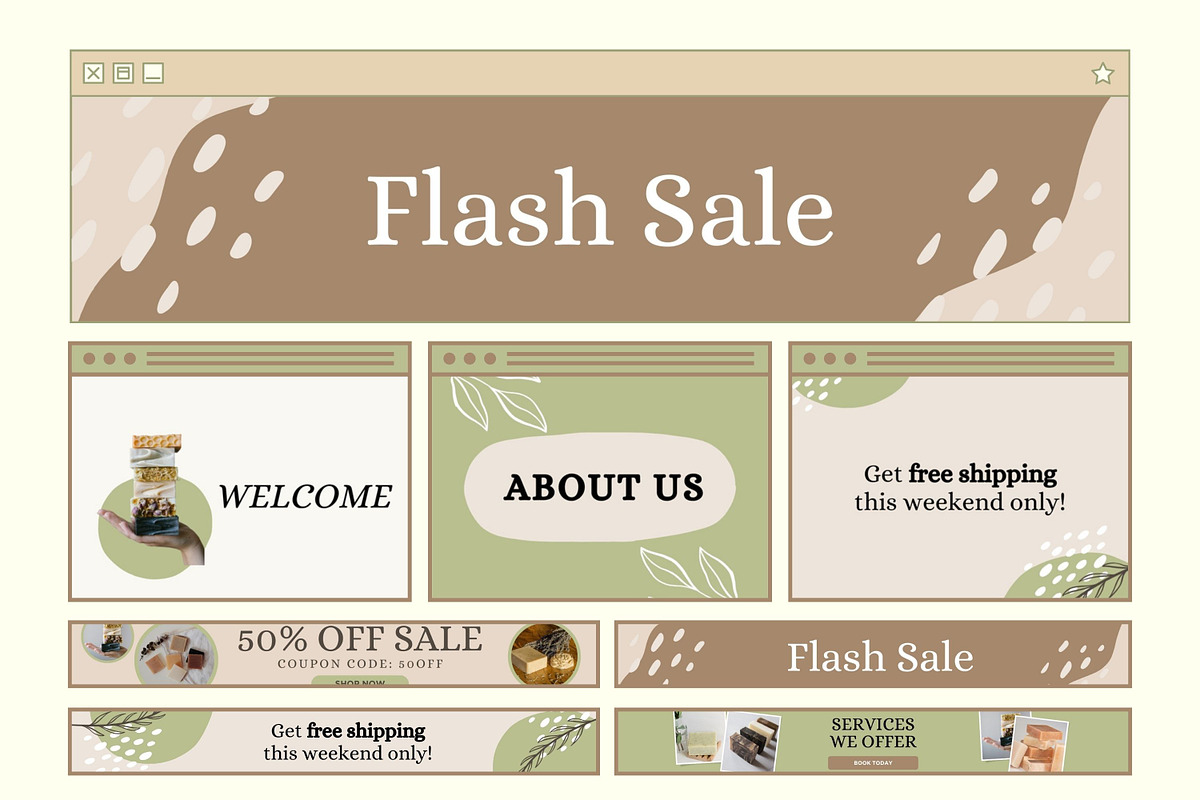 Organic Web Banner Templates, a Landing Page Template by Hell Yeah Designs (Photo 2 of 8)