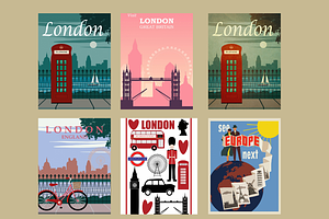 6 Vintage London Posters