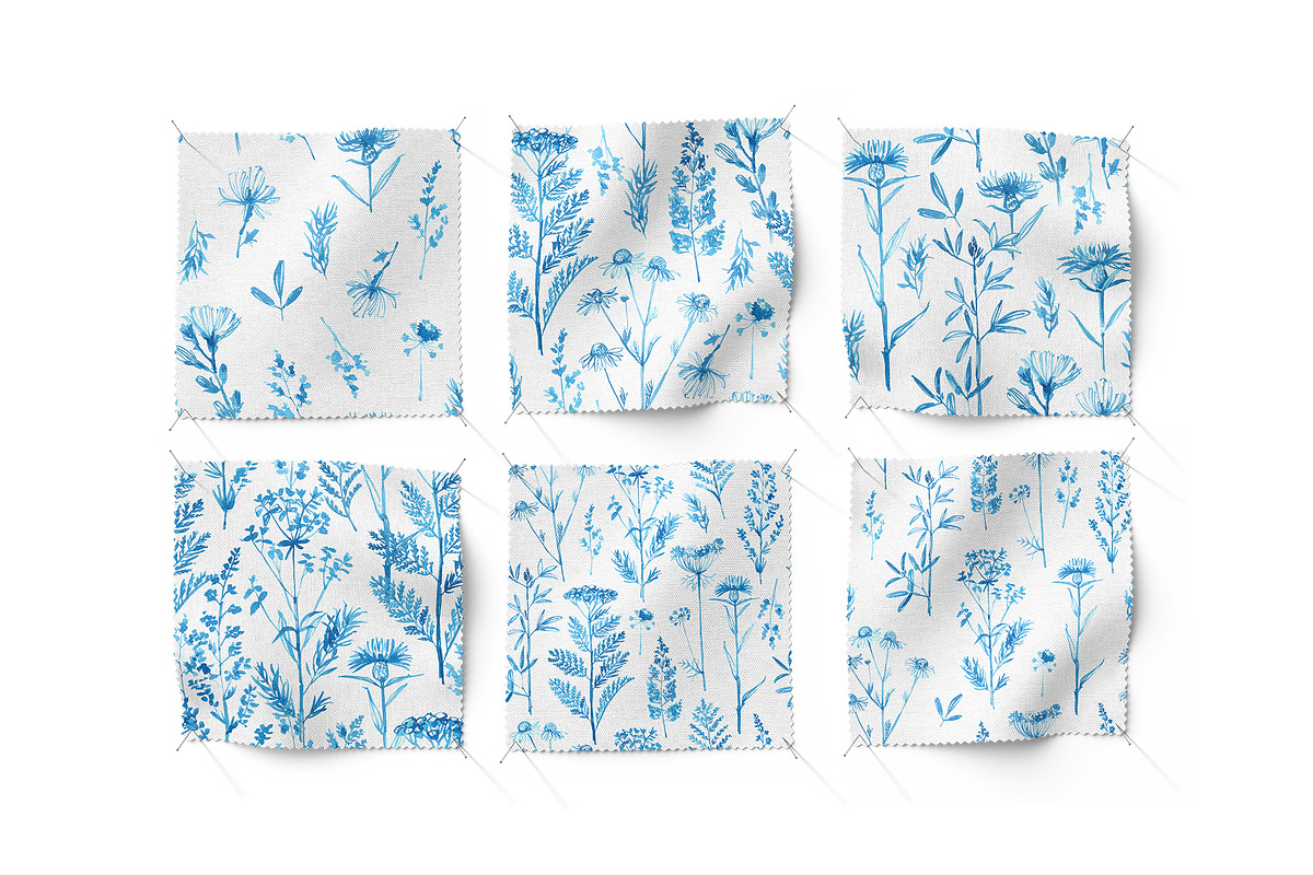 Seamless Cyanotype Floral Pattern wi, a Pattern Graphic by irina.vaneeva (Photo 5 of 8)