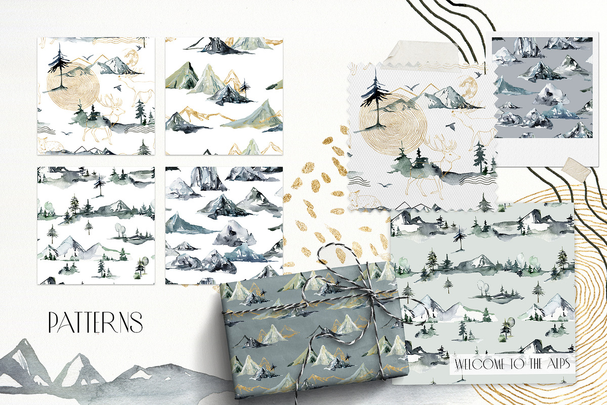 Foggy mountains forest Watercolor, an Illustration by Yuliya Derbisheva (Photo 10 of 13)
