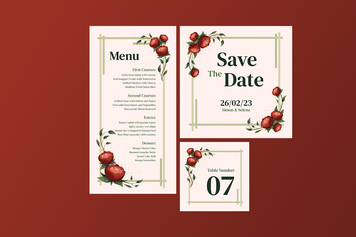 Rose Wedding Invitation Suite, an Invitation Template by Neermana (Photo 3 of 4)