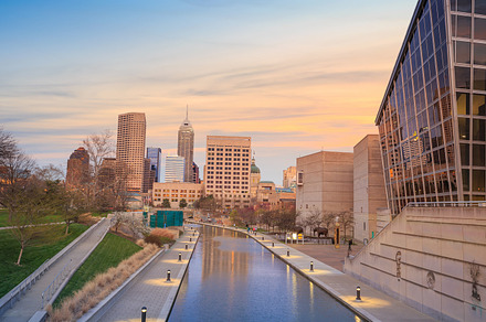 Indianapolis skyline stock photo containing indiana and downtown, an Architecture Photo by f11photo