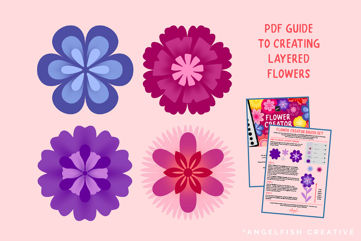 Flower Creator Procreate Brush Set, a Brush Add-On by AngelfishCreative (Photo 9 of 9)