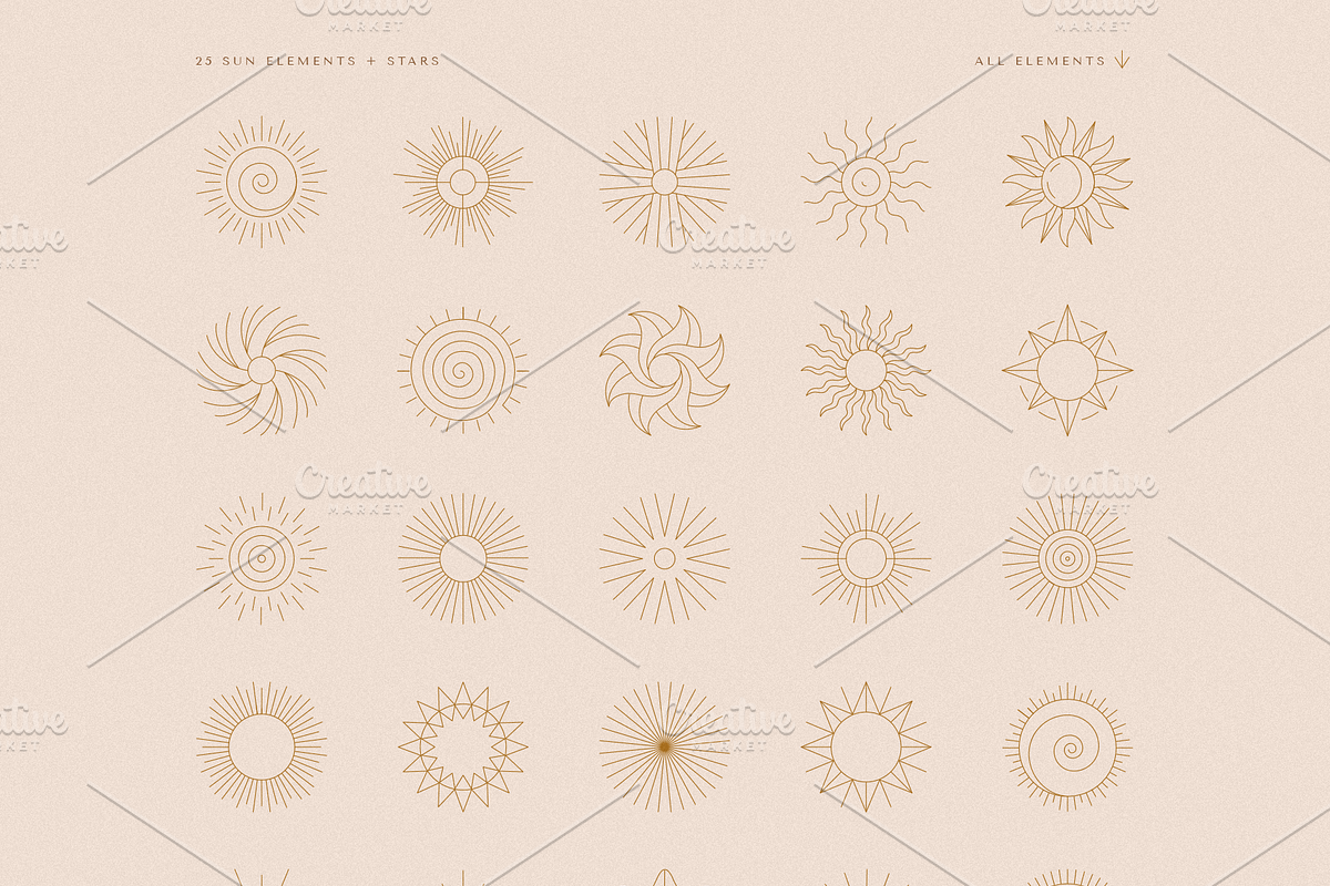 Bohemian logos - vector elements, a Graphic by venimo (Photo 7 of 7)