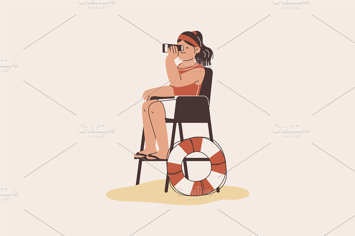 Lifeguard Beach Illustration, an Object Graphic by Jump Studio (Photo 9 of 16)