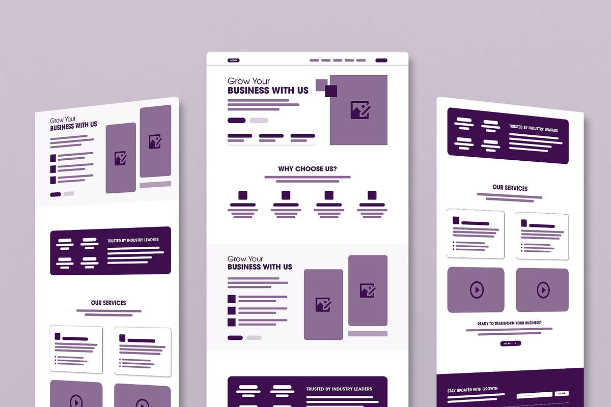 Modern Wireframe Landing Page, a Wireframe Template by MightyDesign (Photo 1 of 9)