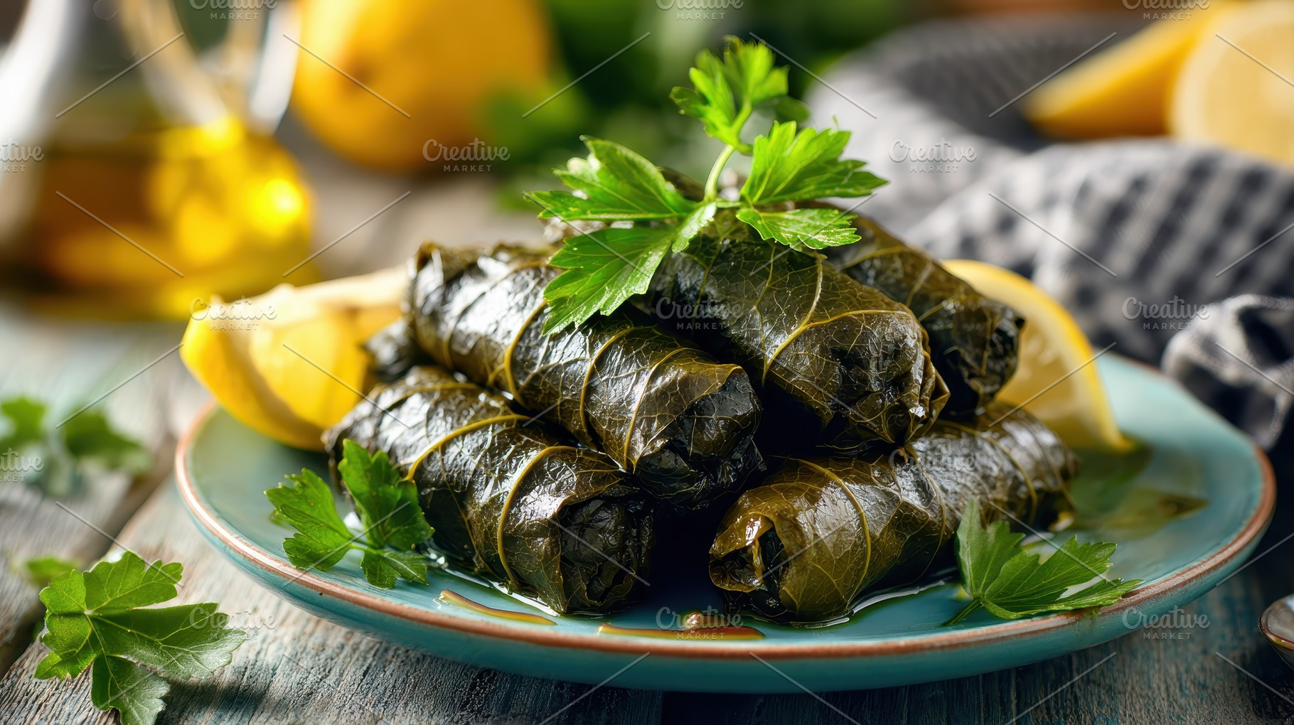 Delicious Grape Leaves Stuffed Food, a Photo by Pixeness Studio