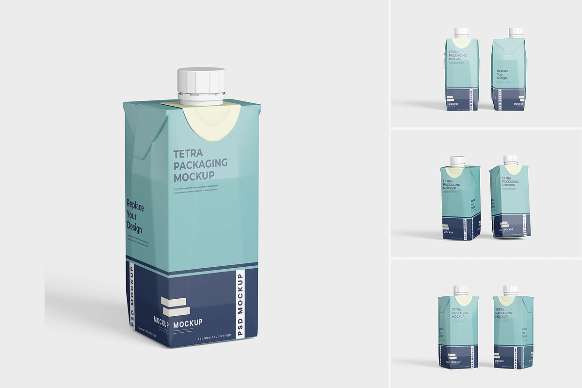 Tetra Milk Box Packaging, a Packaging Mockup by tiyasprabawa (Photo 1 of 5)