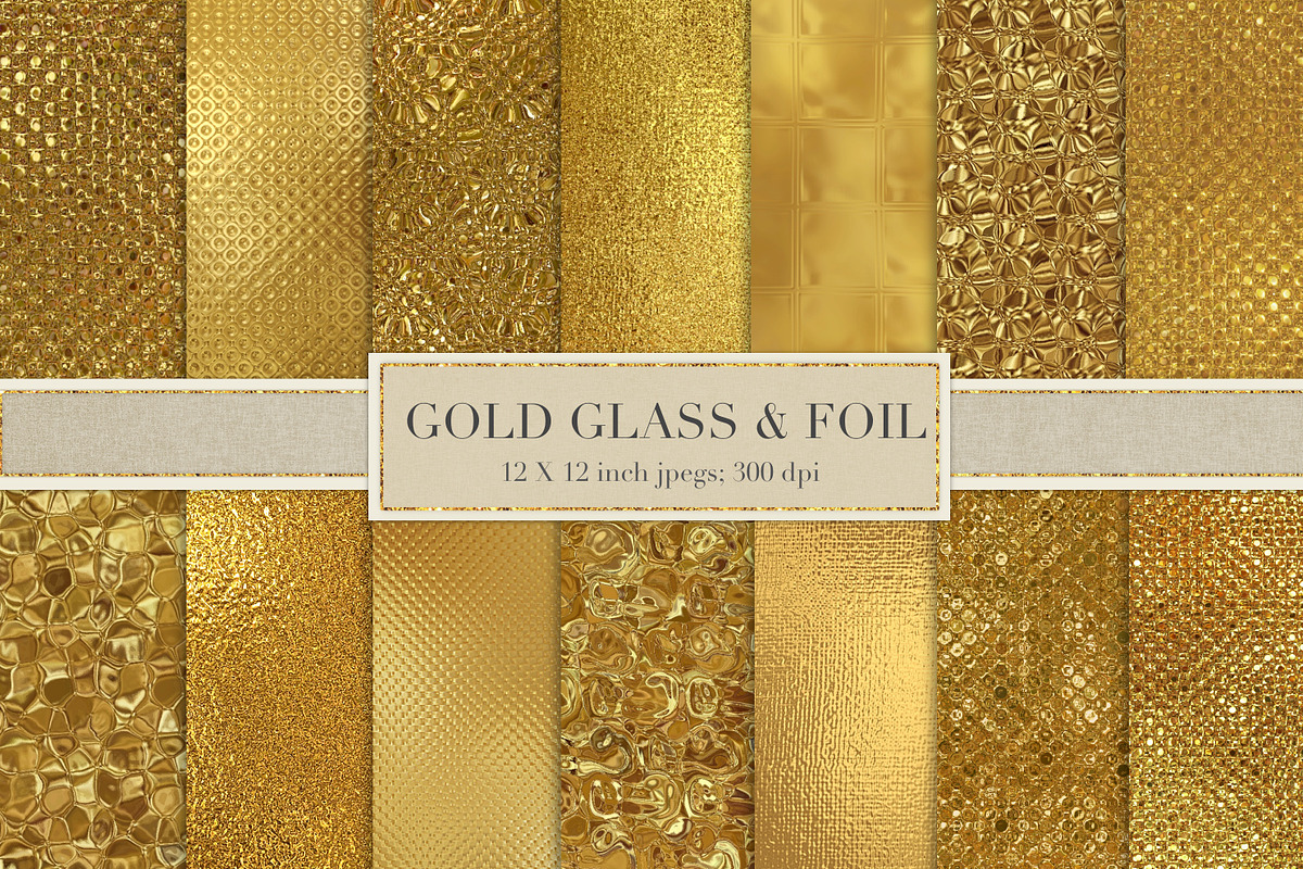 Gold glass and foil textures, a Texture Graphic by Paper Farms (Photo 1 of 3)