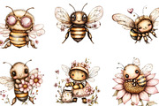 Watercolor Summer Bee Clipart, a Seasonal Illustration by Designking (Thumbnail 5 of 5)