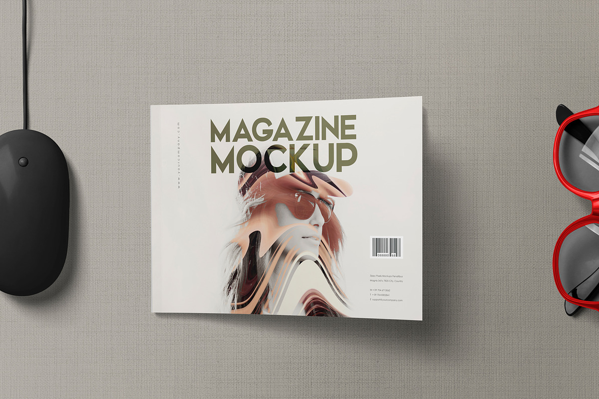 A4 Landscape Magazine Mockups, a Books & Magazine Mockup by ZippyPixels