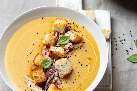 lentil cream soup with croutons, a Food & Drink Photo by Marina_Pronina