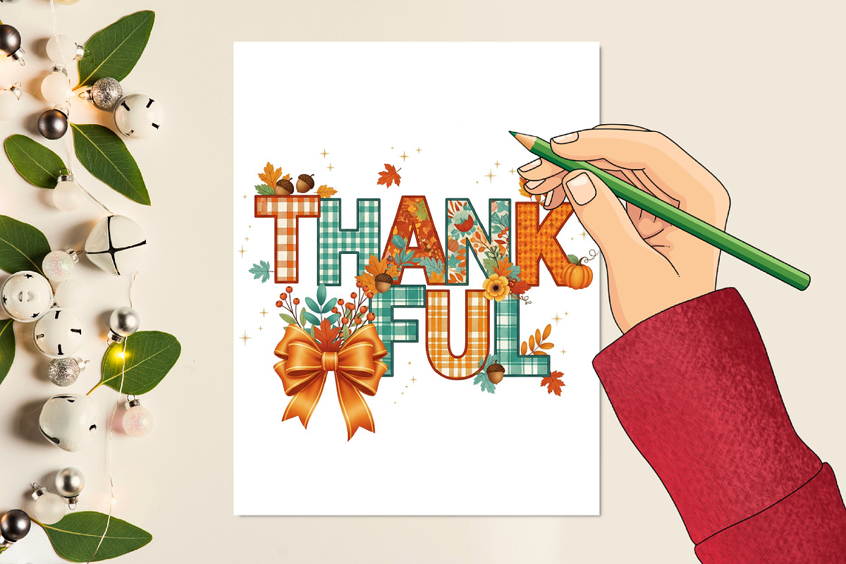 Thankful PNG Fall Sublimation Design, a Seasonal Illustration by Rose Art (Photo 2 of 4)