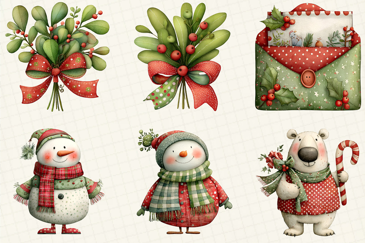 Watercolor Christmas Clipart, an Illustration by DreamCafeArt (Photo 4 of 7)