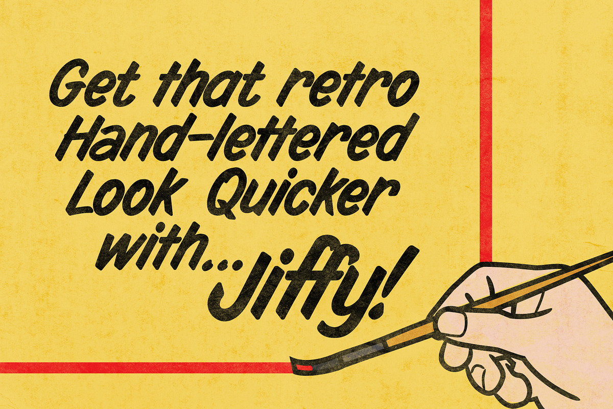 Jiffy Casual | Retroset Typeface, a Handwritten Font by StudioWorks (Photo 10 of 10)