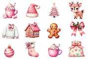 Pink Christmas Clipart, an Illustration by Designworld (Thumbnail 3 of 6)