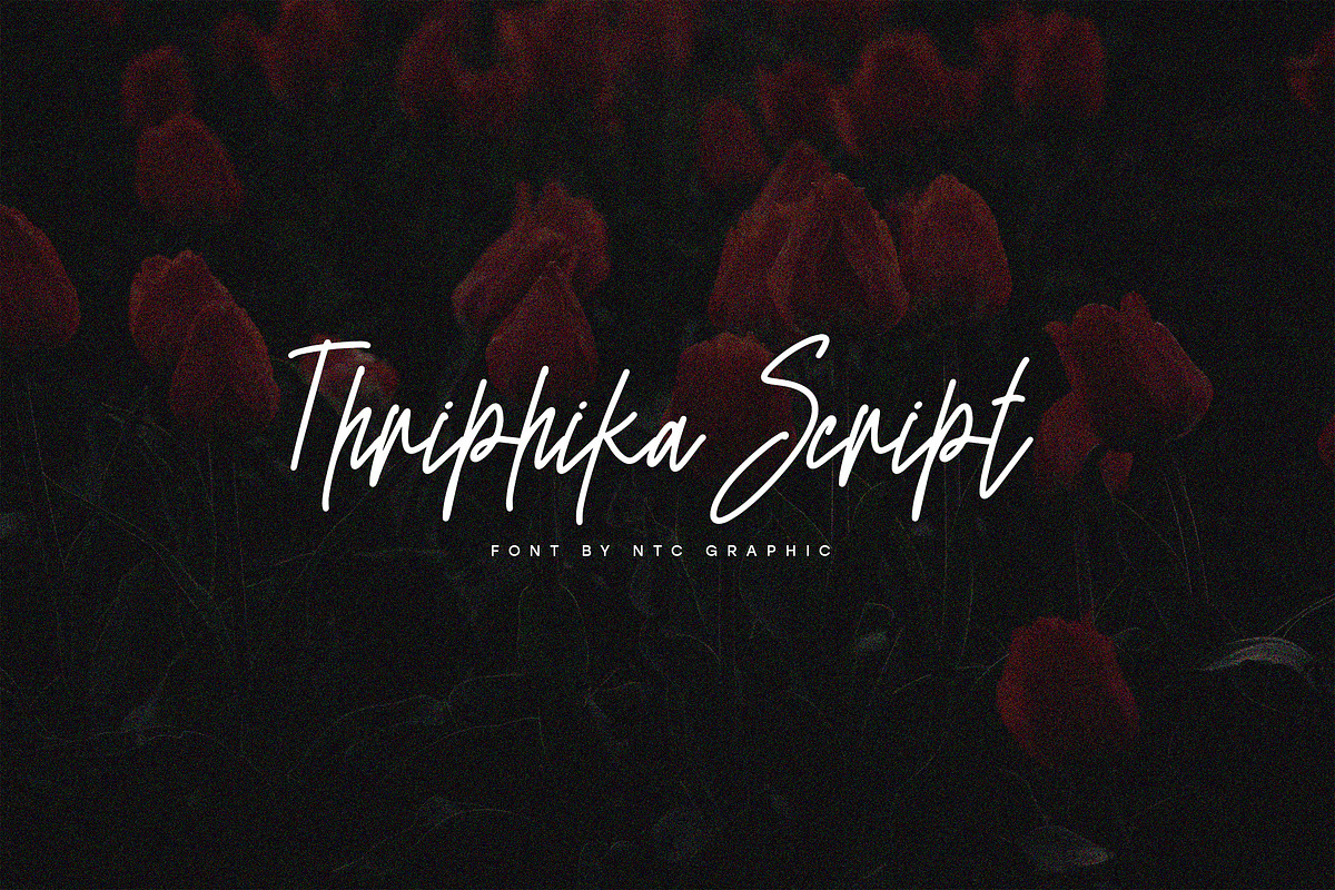 Thriphika Script Handwritten Font, a Script Font by NTC Graphic (Photo 1 of 8)