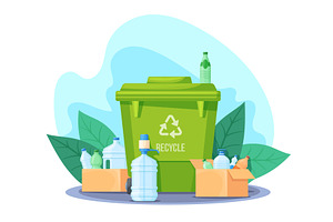Recycling waste bin. Trash sorting, an Illustration by Stock-Smart-Start