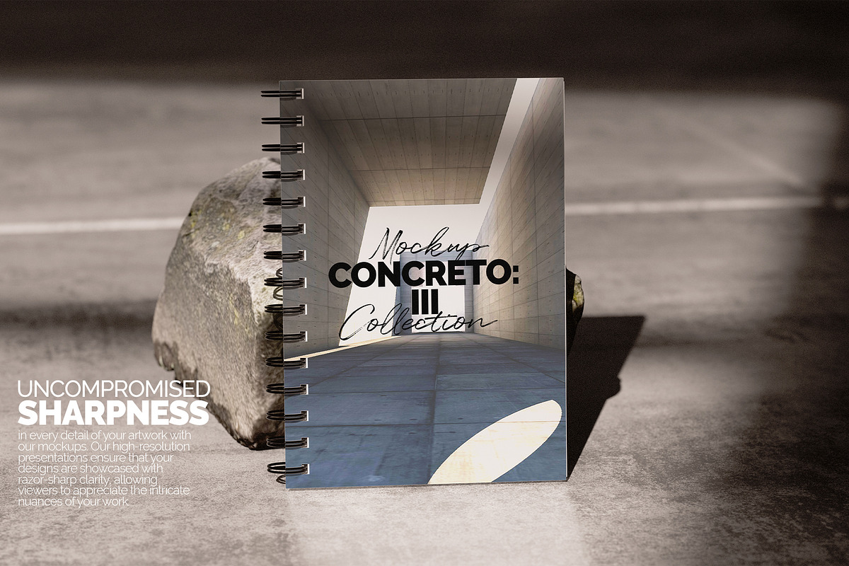 Spiral Notebook Mockup – Concreto 3, a Merchandise Mockup by Banana Mockups (Photo 3 of 5)
