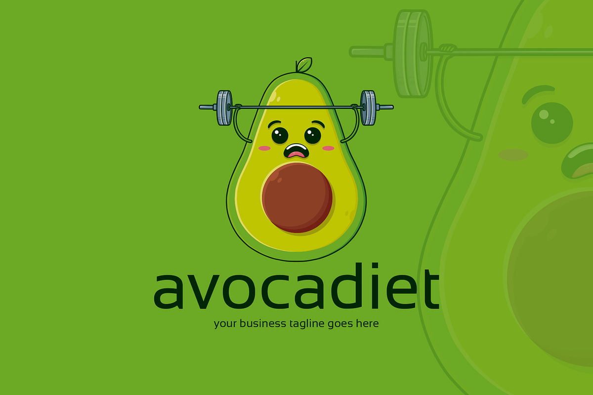 Healthy Avocado Gym Logo Template, a Branding & Logo Template by vectorwithin (Photo 2 of 4)