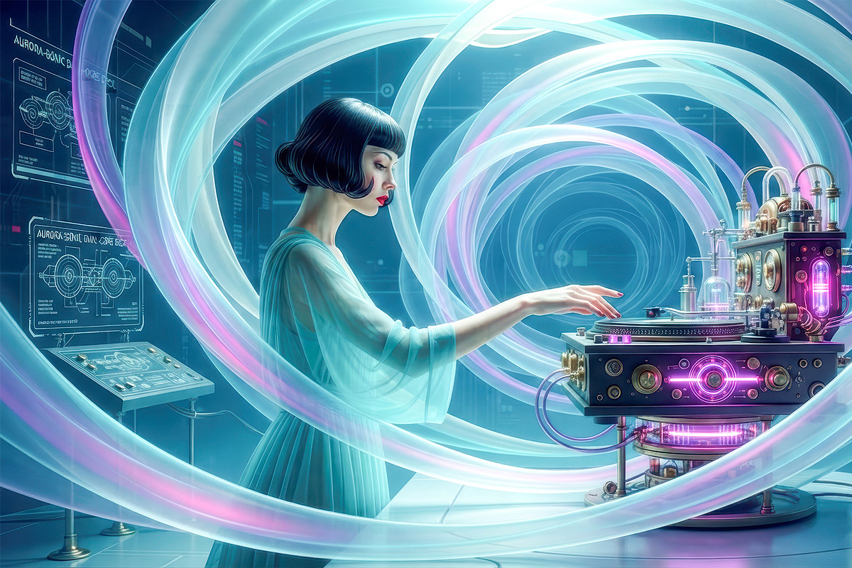 Futuristic Neon Retro DJ, a Person Illustration by StockVerse Creative (Photo 4 of 4)